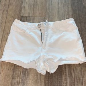 White denim shorts